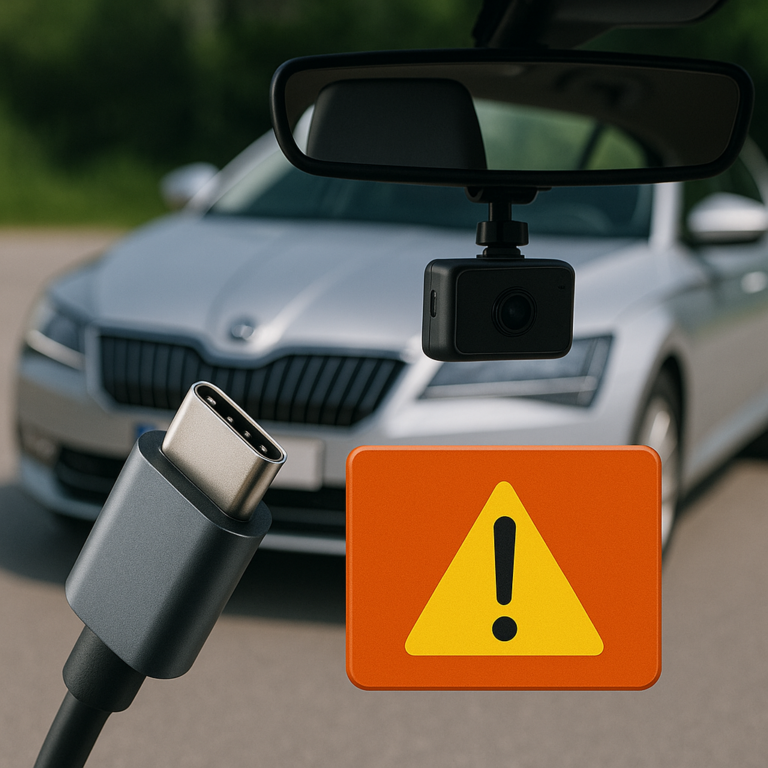 USB-C im Skoda Rückspiegel – Wenn die Dashcam streikt